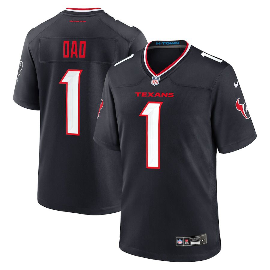 Men Houston Texans #1 Dad Nike Navy Game NFL Jersey